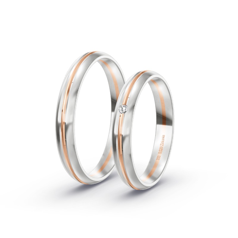 2 Eheringe / Partnerringe BiColor - Modell 2428 Kempen