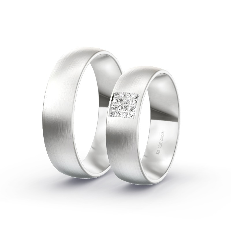 2 Trauringe / Eheringe 925 Silber - Modell SR-1522 Schleswig