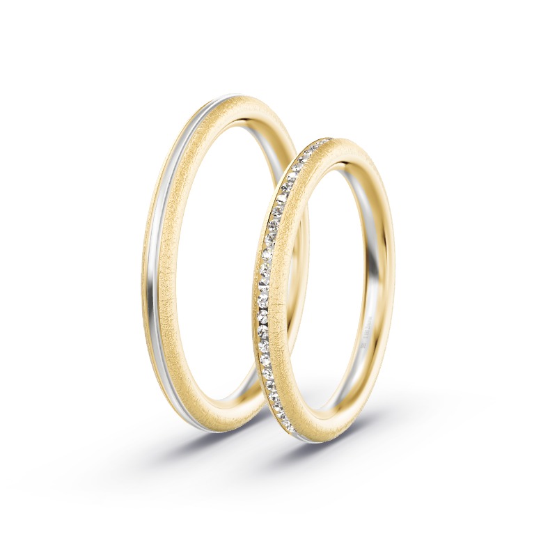 2 Eheringe Gold BiColor - Modell 2293 Eutin