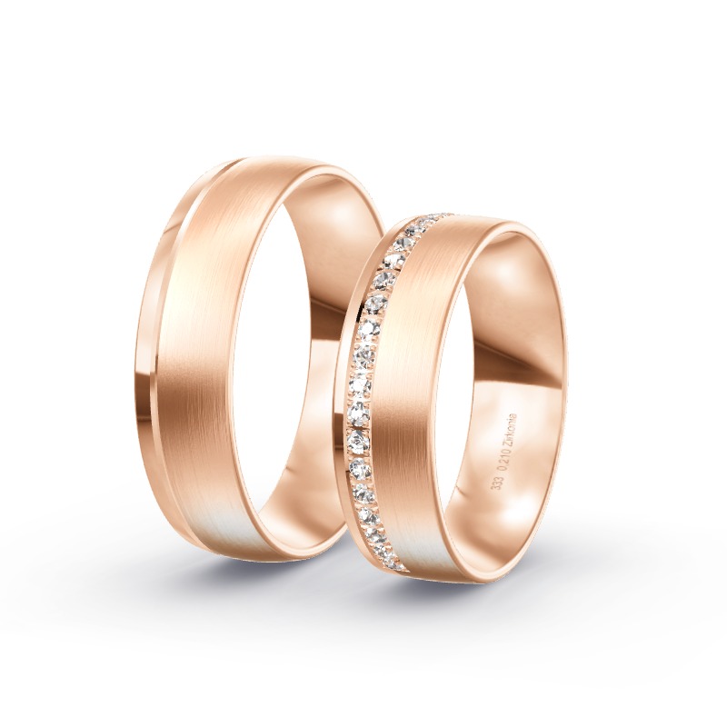 2 Eheringe / Partnerringe Roségold Modell 1857 Ankum