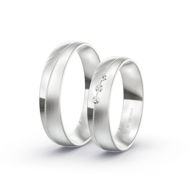 2 Trauringe / Eheringe 925 Silber - Modell 1609 Parsberg