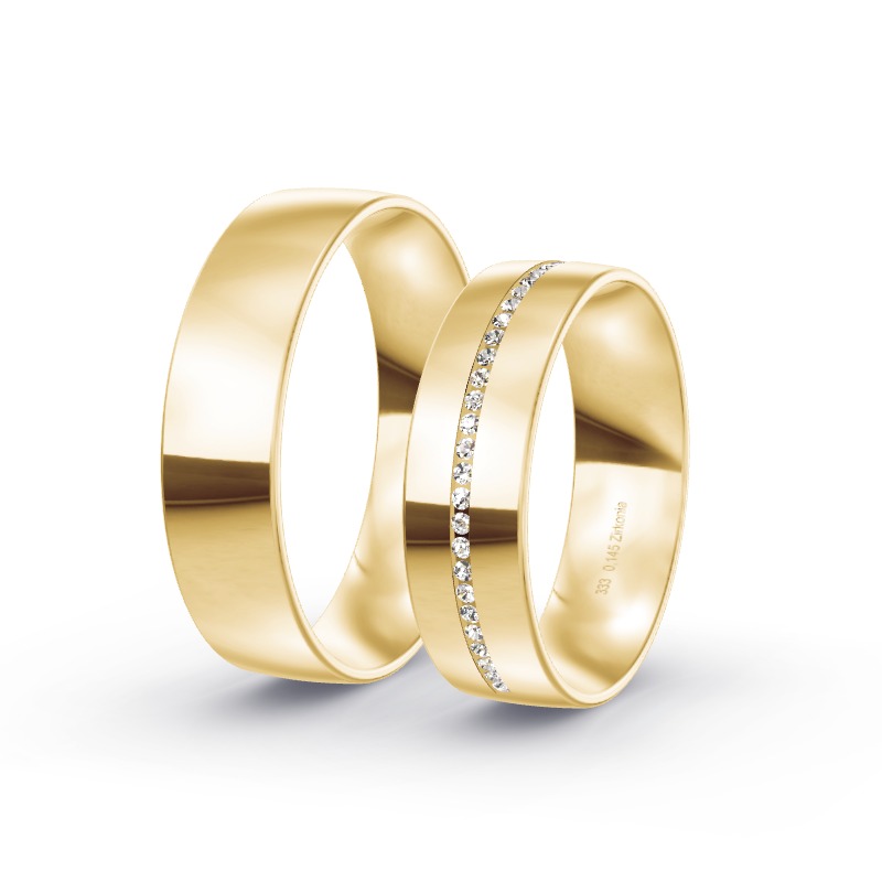 2 Trauringe / Eheringe Gelbgold - Modell 1429 Koblenz