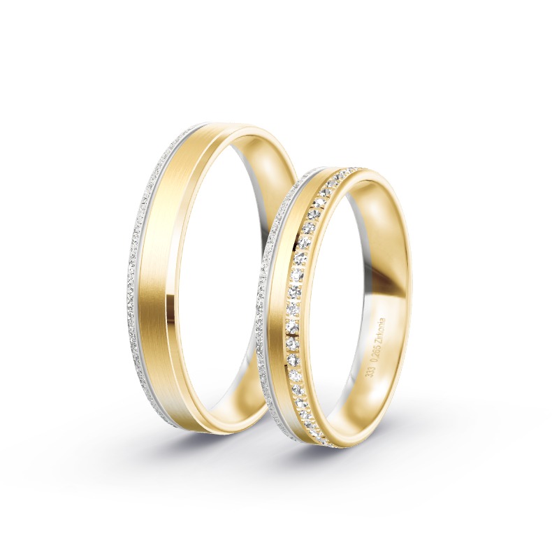 2 Eheringe / Partnerringe BiColor - Modell 2143 Nabburg