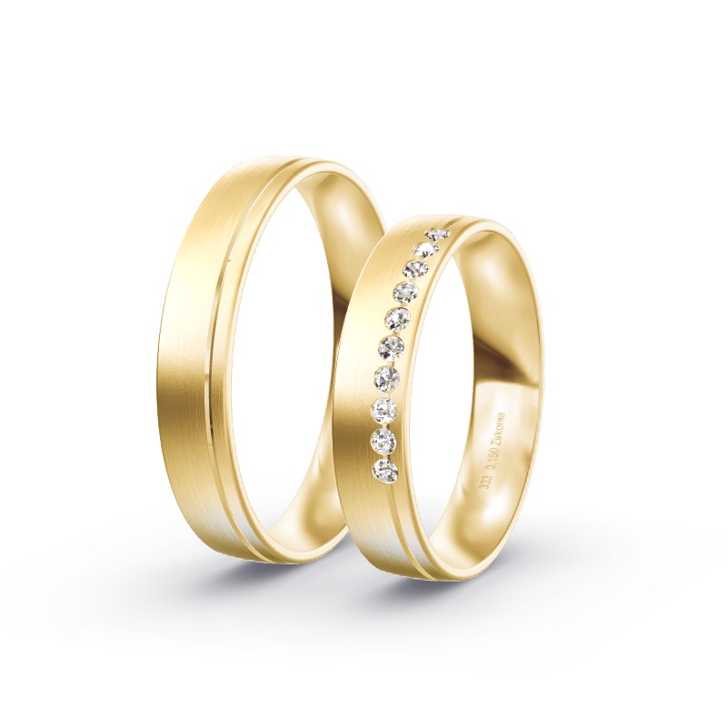 2 Eheringe / Partnerringe Gelbgold Modell 1762 Kraiburg