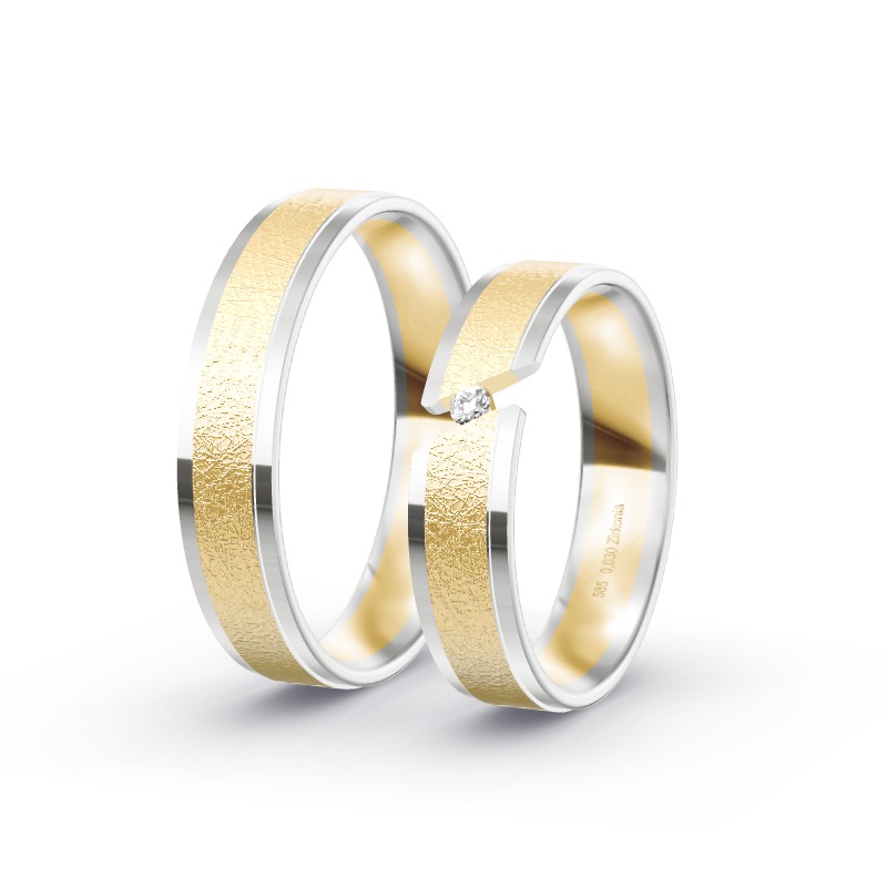2 Eheringe 585 Gold BiColor - Modell 2308 Emmendingen