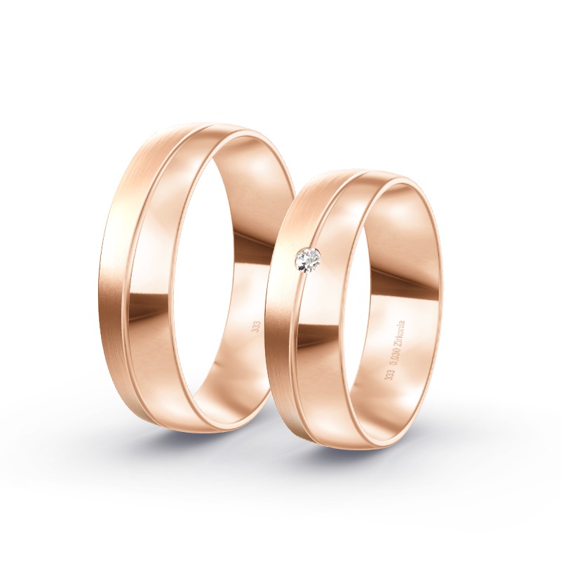 2 Eheringe / Partnerringe Roségold Modell 1813 Schleiden