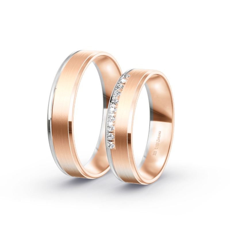 2 Eheringe / Partnerringe BiColor Modell 2014 Melk