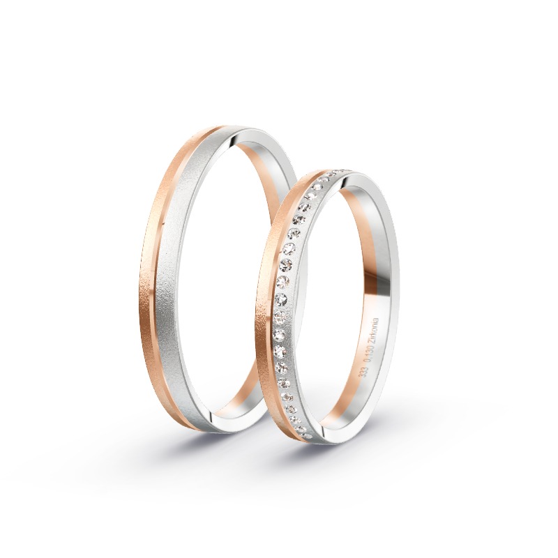 2 Eheringe / Partnerringe BiColor - Modell 2447 Schwabhausen
