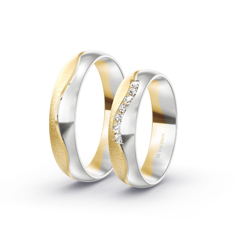 2 Eheringe / Partnerringe BiColor - Modell 2298 Schkeuditz