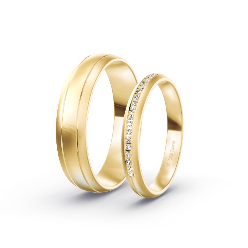 2 Trauringe / Eheringe Gelbgold - Modell 1486 Giessen