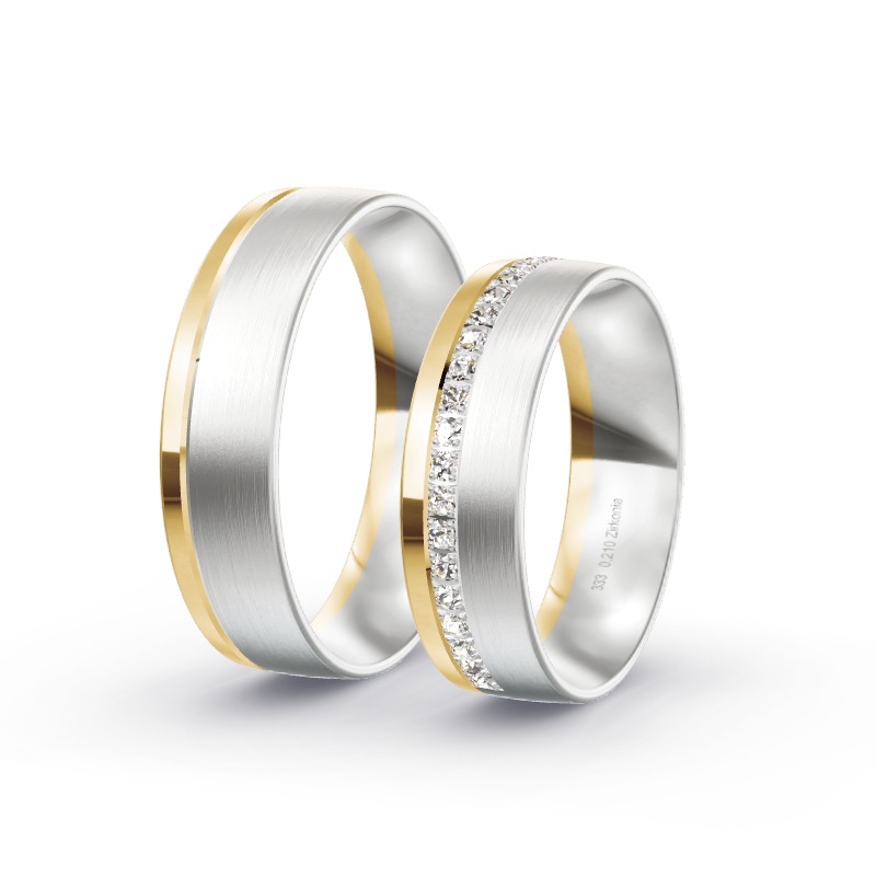 2 Eheringe / Partnerringe BiColor Modell 1862 Halberstadt