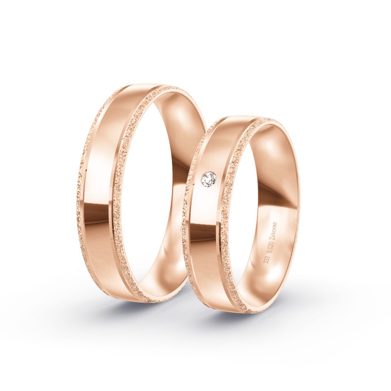 2 Eheringe / Partnerringe Roségold Modell 2052 Friesach