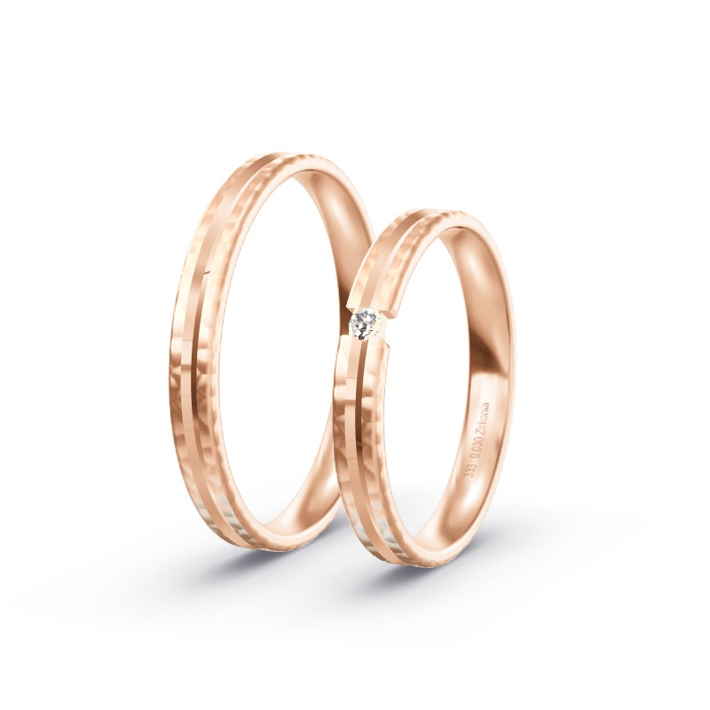 2 Eheringe / Partnerringe Roségold Modell 2524 Johanneskirchen