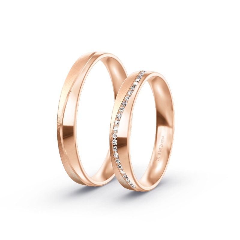 2 Eheringe / Partnerringe Roségold Modell 2537 Stadtbergen