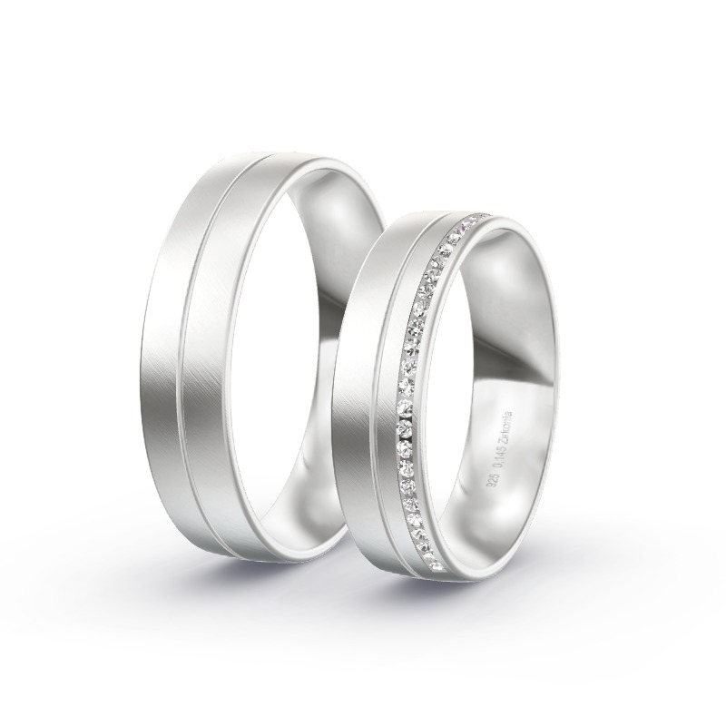 2 Trauringe / Eheringe 925 Silber - Modell SR-1515 Uelzen