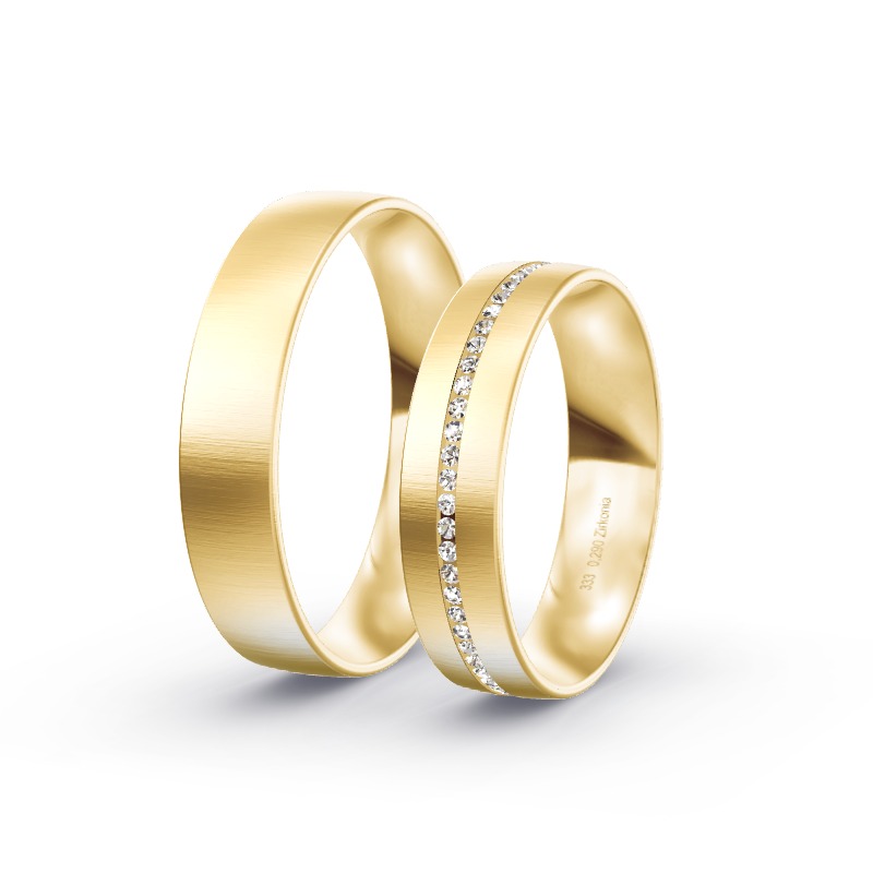 2 Eheringe / Partnerringe Gelbgold Modell 1824 Olpe