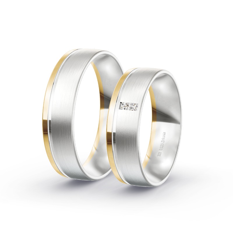2 Eheringe / Partnerringe BiColor - Modell 1696 Essing
