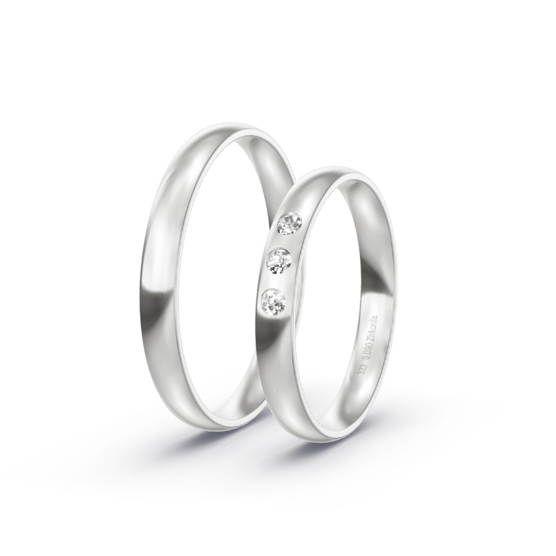 2 Eheringe / Partnerringe Weißgold Modell 1852 Senden