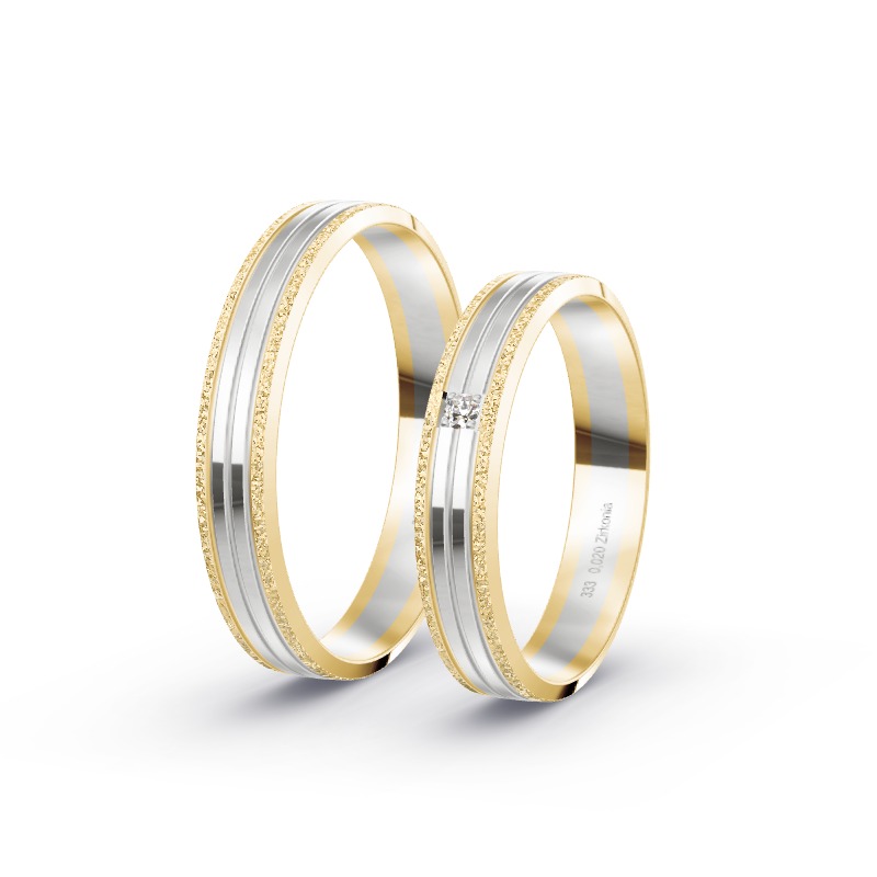 2 Eheringe / Partnerringe BiColor - Modell 2329 Lemgo