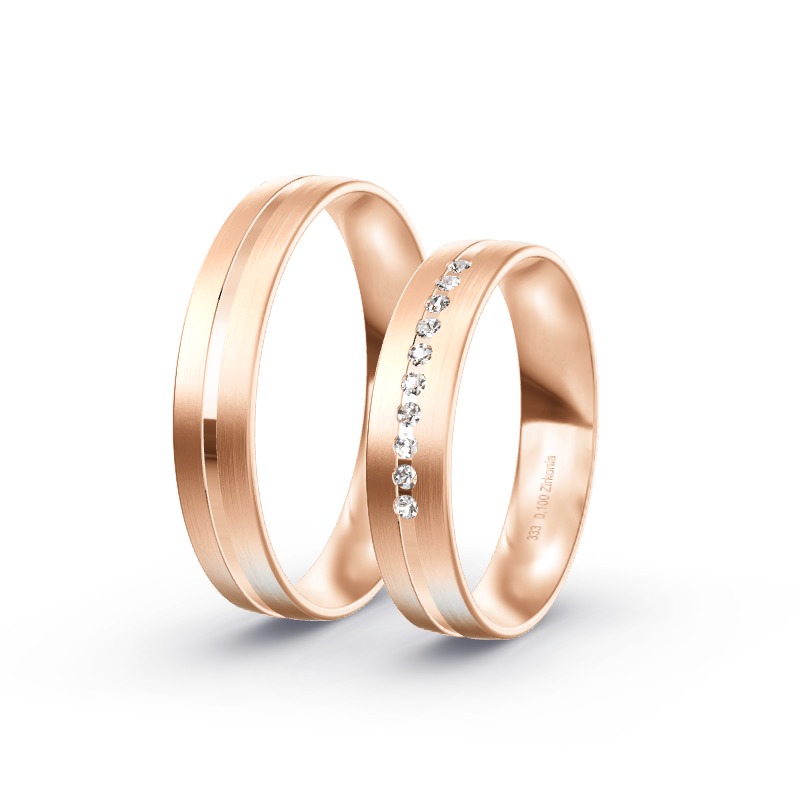 2 Eheringe / Partnerringe Roségold Modell 1878 Hodenhagen