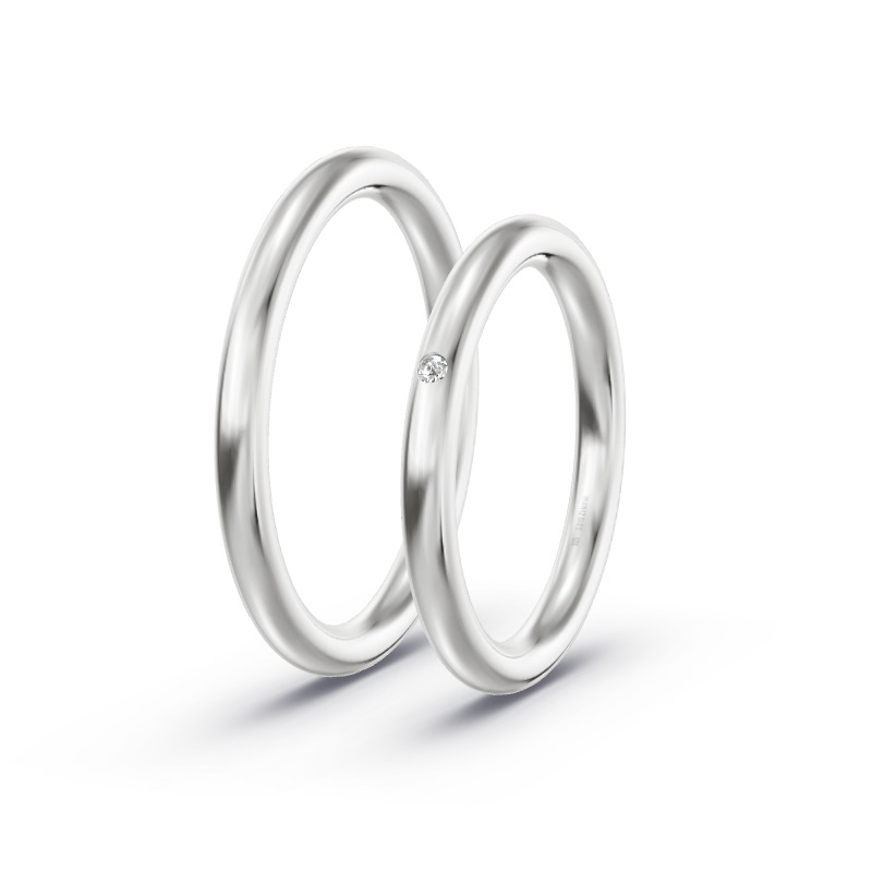 2 Trauringe / Eheringe 925 Silber - Modell SR-1538 Burghausen