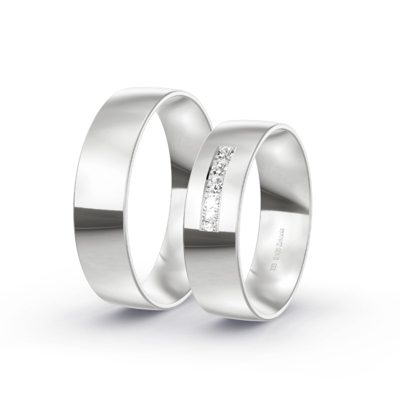 2 Trauringe / Eheringe Weissgold - Modell 1491 Weiden