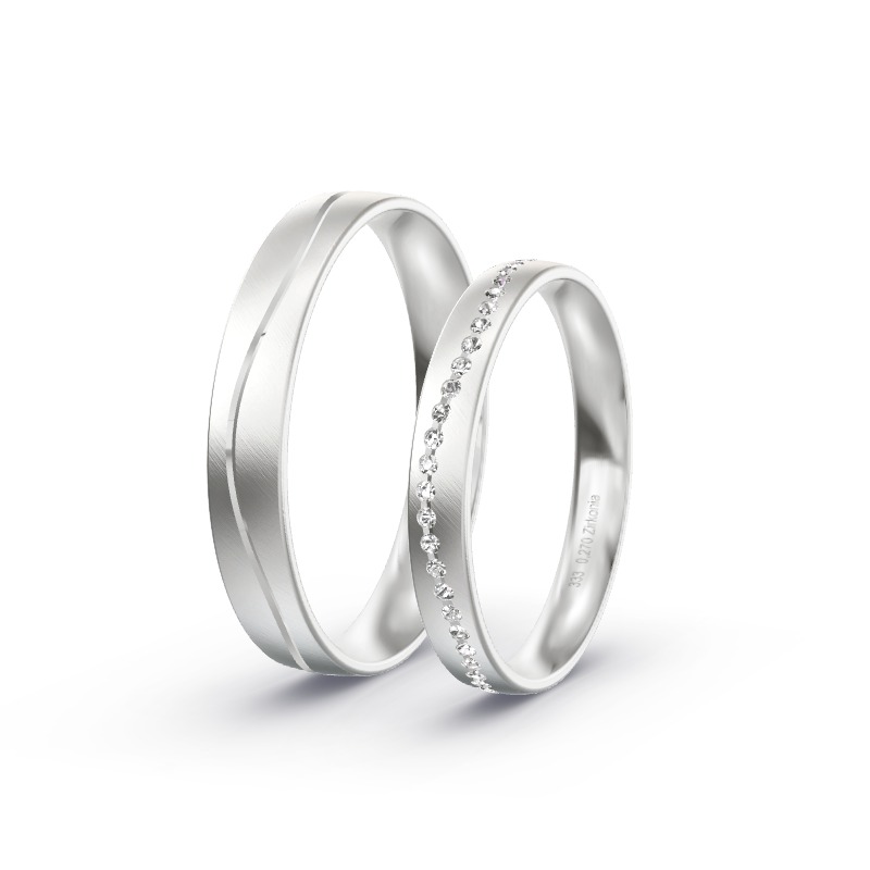 2 Eheringe / Partnerringe Weißgold Modell 2464 Bruckmühl