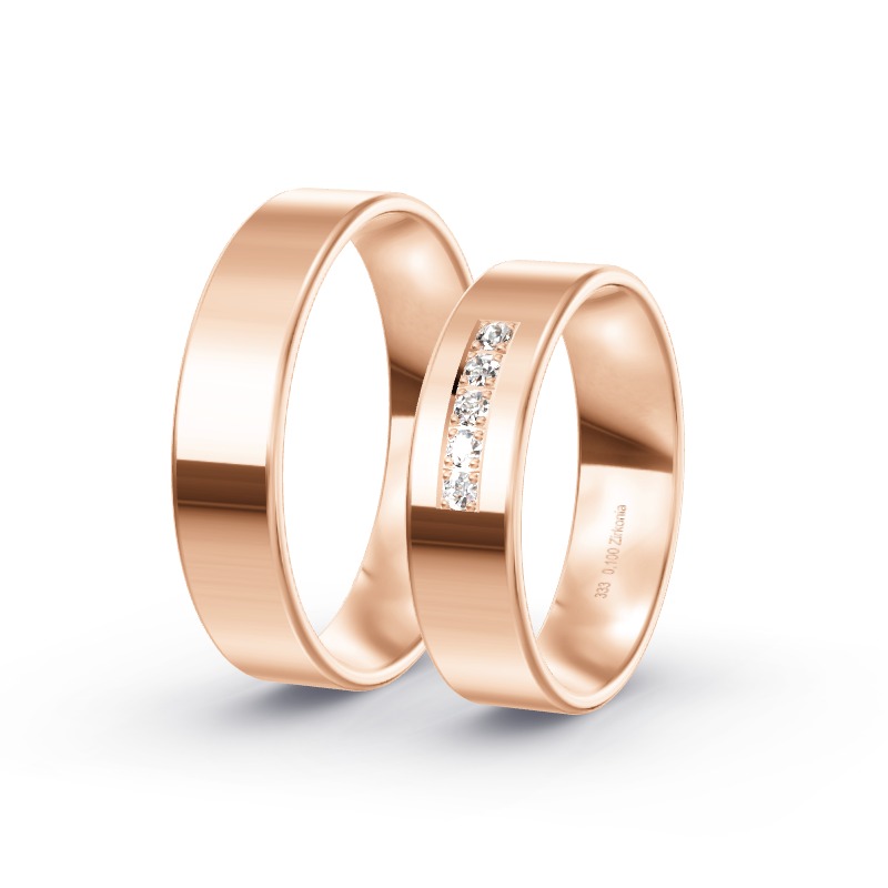 2 Eheringe / Partnerringe Roségold Modell 1777 Otzing