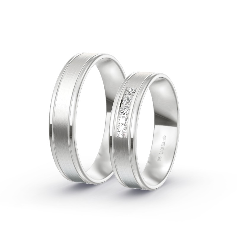 2 Trauringe / Eheringe 925 Silber - Modell SR-1497 Neubrandenburg