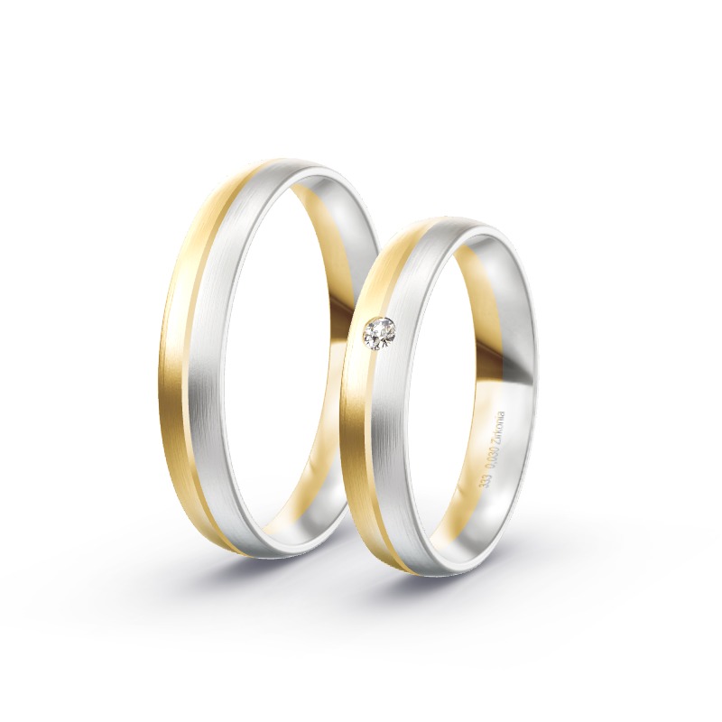 2 Eheringe / Partnerringe BiColor - Modell 1680 Colmberg