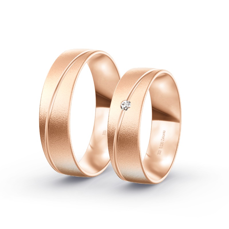 2 Eheringe / Partnerringe Roségold Modell 1776 Wallersdorf