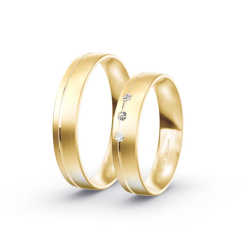 2 Eheringe / Partnerringe Gelbgold - Modell 1745 Raubling