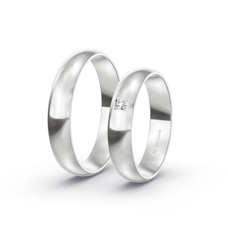 2 Eheringe / Partnerringe Weißgold Modell 2472 Neutraubling