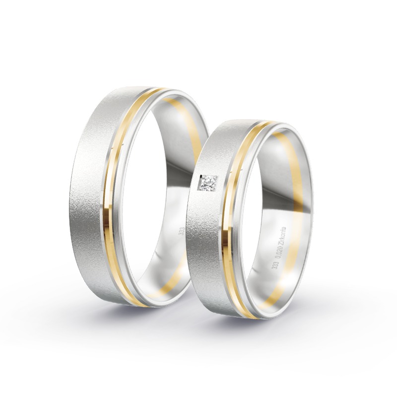 2 Eheringe / Partnerringe BiColor - Modell 2177 Geisenhausen