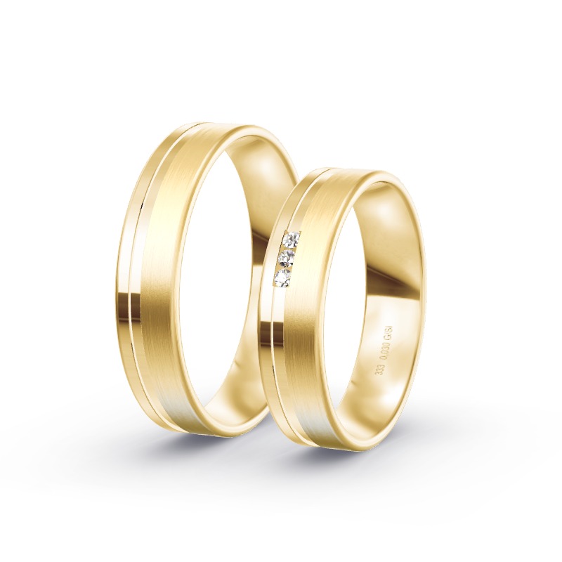 2 Eheringe / Partnerringe Gelbgold - Modell 1719 Eldingen