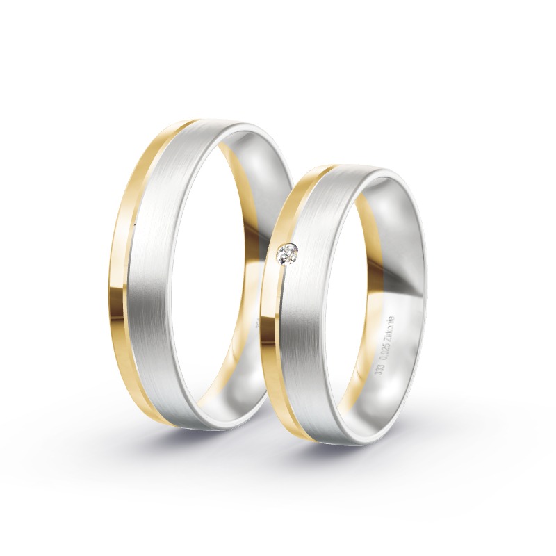 2 Trauringe / Eheringe BiColor - Modell 1642 Schweinfurt