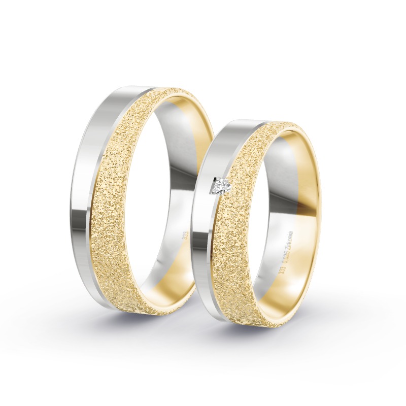 2 Eheringe / Partnerringe BiColor - Modell 2323 Feucht