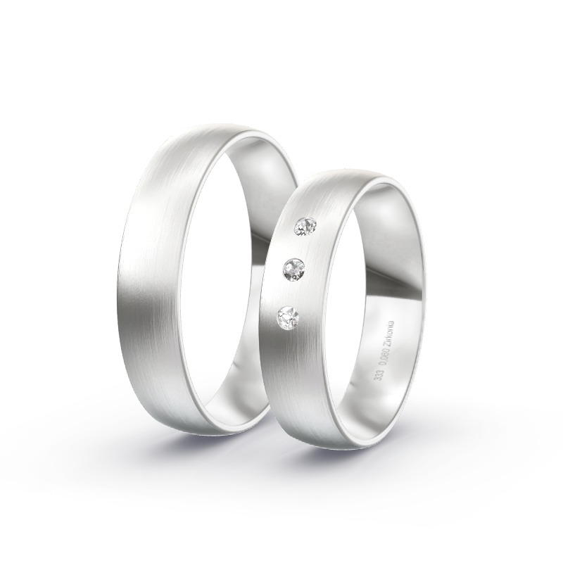 2 Eheringe / Partnerringe Weißgold Modell 2061 Eisenstadt