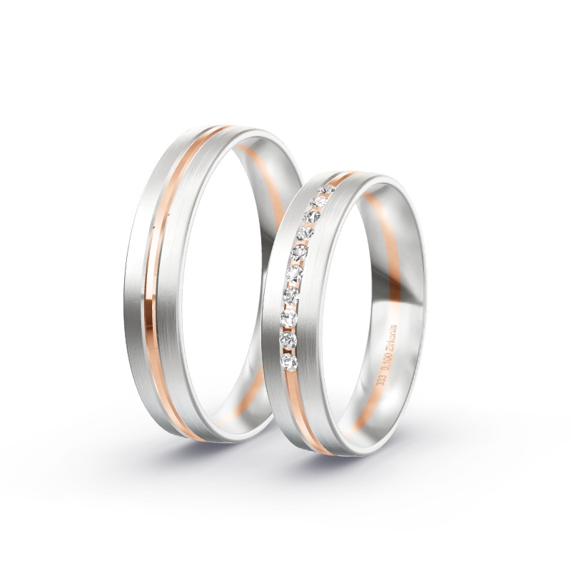 2 Eheringe / Partnerringe BiColor Modell 1882 Genthin