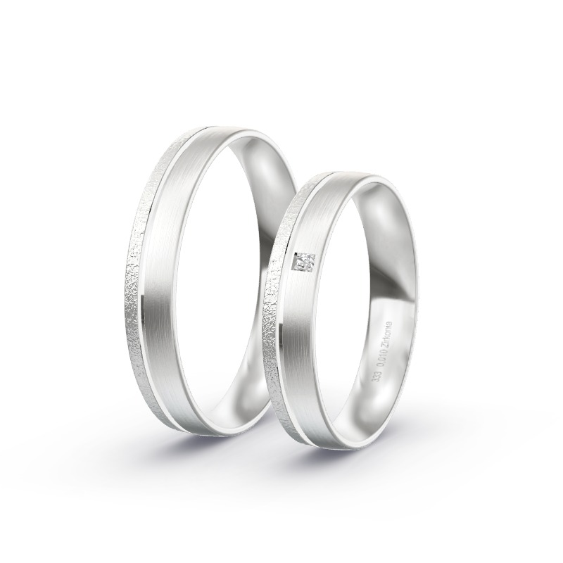 2 Eheringe / Partnerringe Weißgold Modell 2481 Wiesent