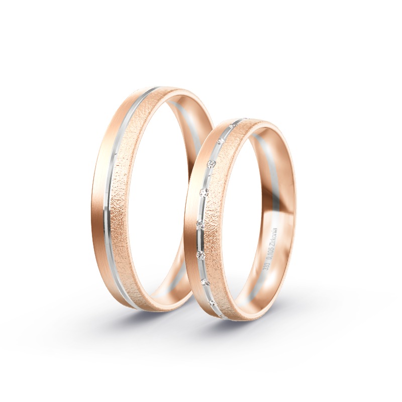 2 Eheringe / Partnerringe BiColor - Modell 2218 Schrobenhausen