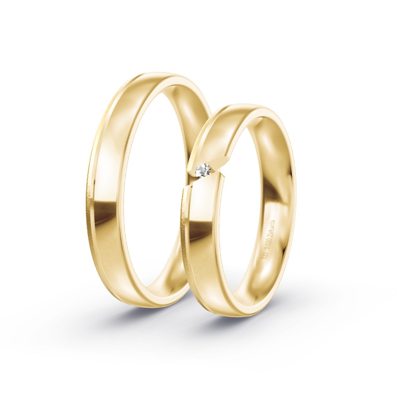 2 Trauringe / Eheringe Gelbgold - Modell 1544 Meckenbeuren