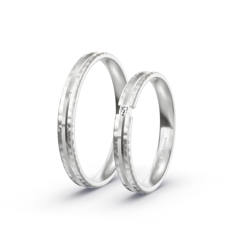 2 Eheringe / Partnerringe 585 Weißgold Modell 2563 Hamminkeln