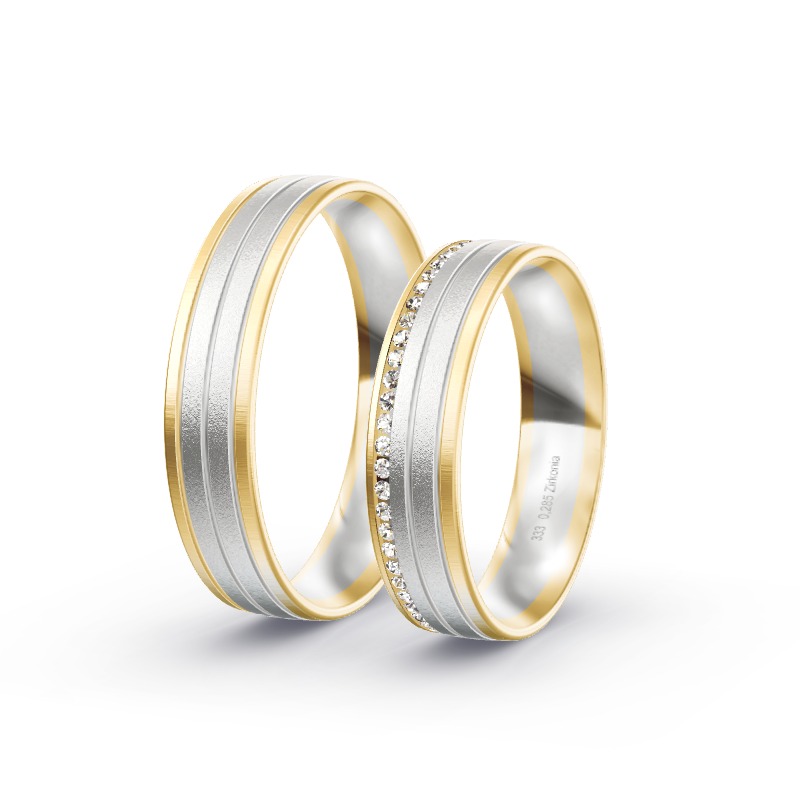 2 Trauringe / Eheringe BiColor - Modell 1553 Peine