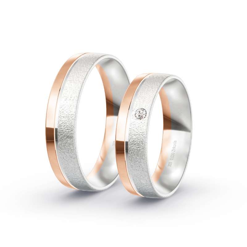 2 Eheringe / Partnerringe BiColor - Modell 1707 Nauen