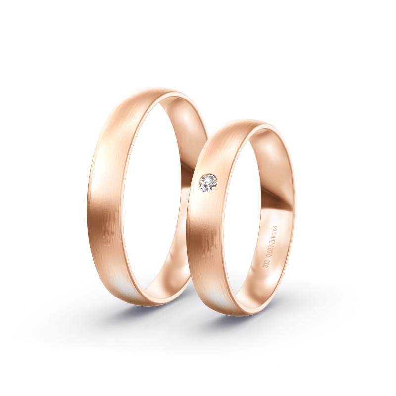 2 Trauringe / Eheringe Roségold - Modell 1673 Hammelburg