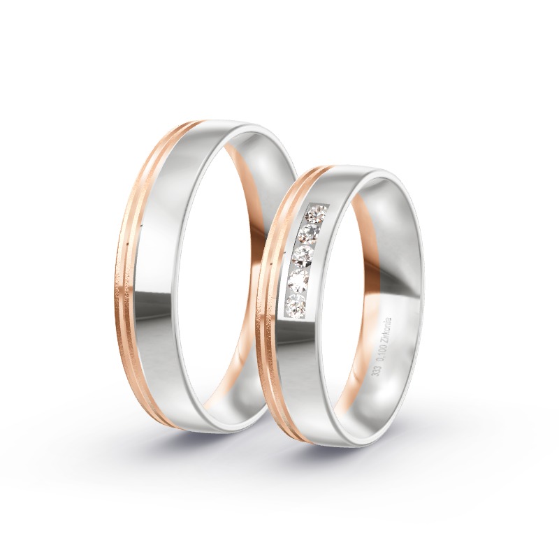 2 Eheringe / Partnerringe BiColor - Modell 2215 Neuendettelsau