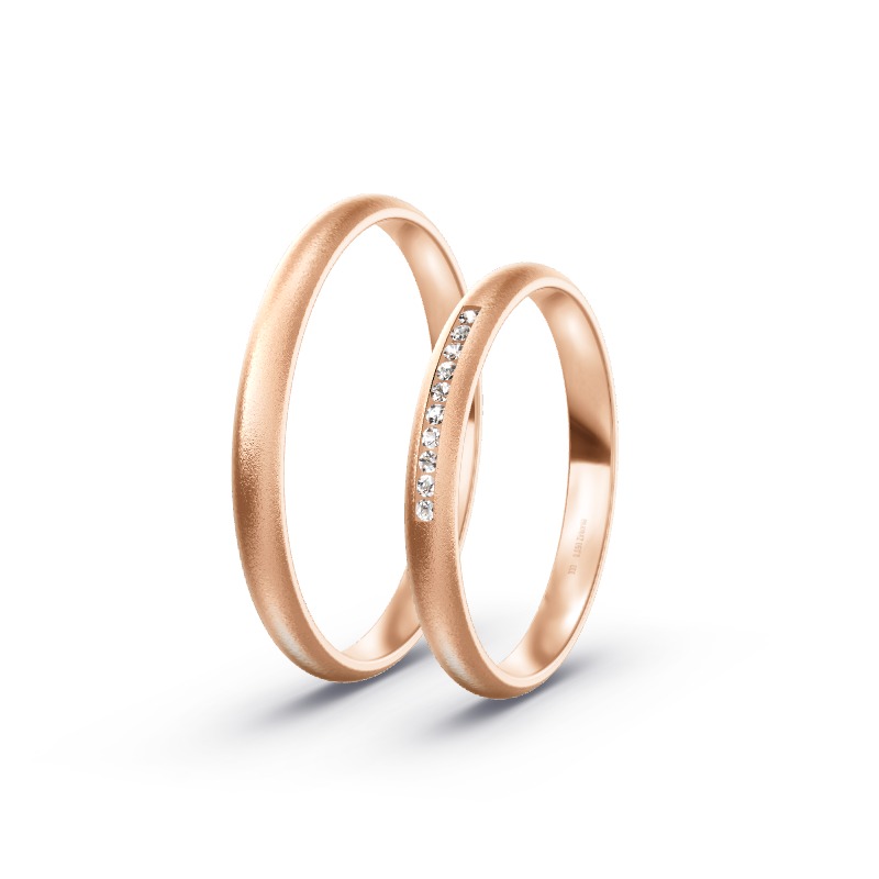 2 Eheringe / Partnerringe Rotgold Modell 2489 Münchsmünster