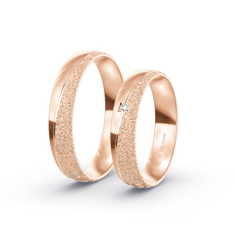 2 Eheringe / Partnerringe Roségold Modell 2035 Schwaz