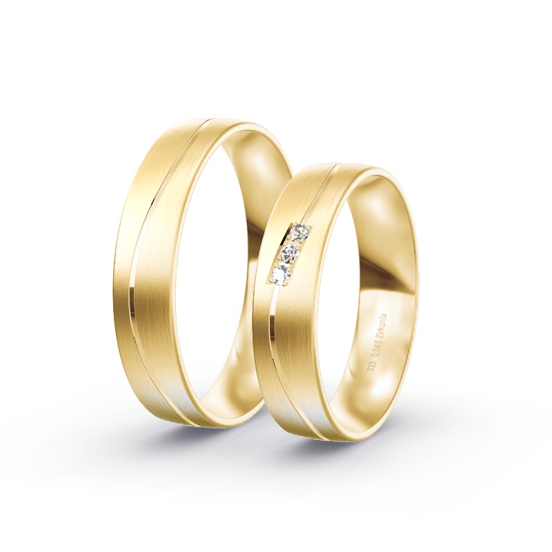 2 Trauringe / Eheringe Gelbgold - Modell 1533 Albstadt